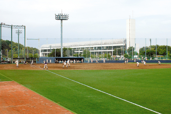 桐蔭学園野球場 外野 | 施工実績 | 積水樹脂株式会社 人工芝